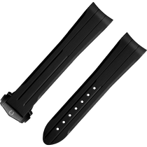 两件式<span class="nowrap">表带</span> - 黑色橡胶表带，搭配折叠表扣，适用于超霸系列“月之暗面”腕表 - 032Z016654W